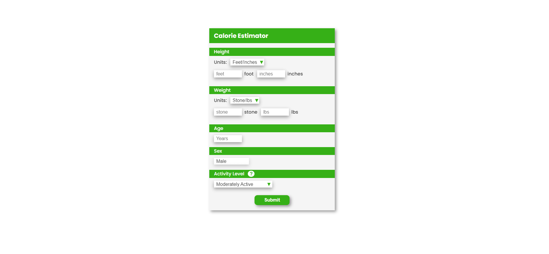 Calorie Estimator